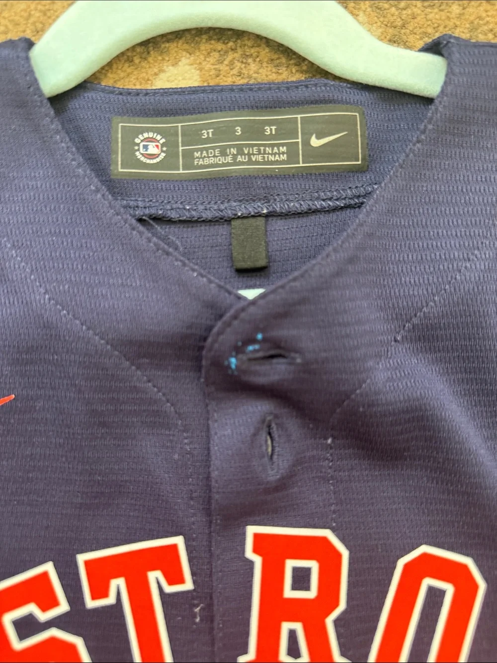 Nike Navy Astros Kids Baseball Jersey with Orange and Yellow Accents
